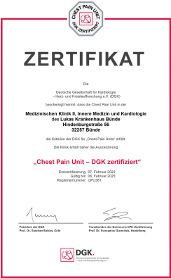 Zertifizierte Chest Pain Units (CPU)